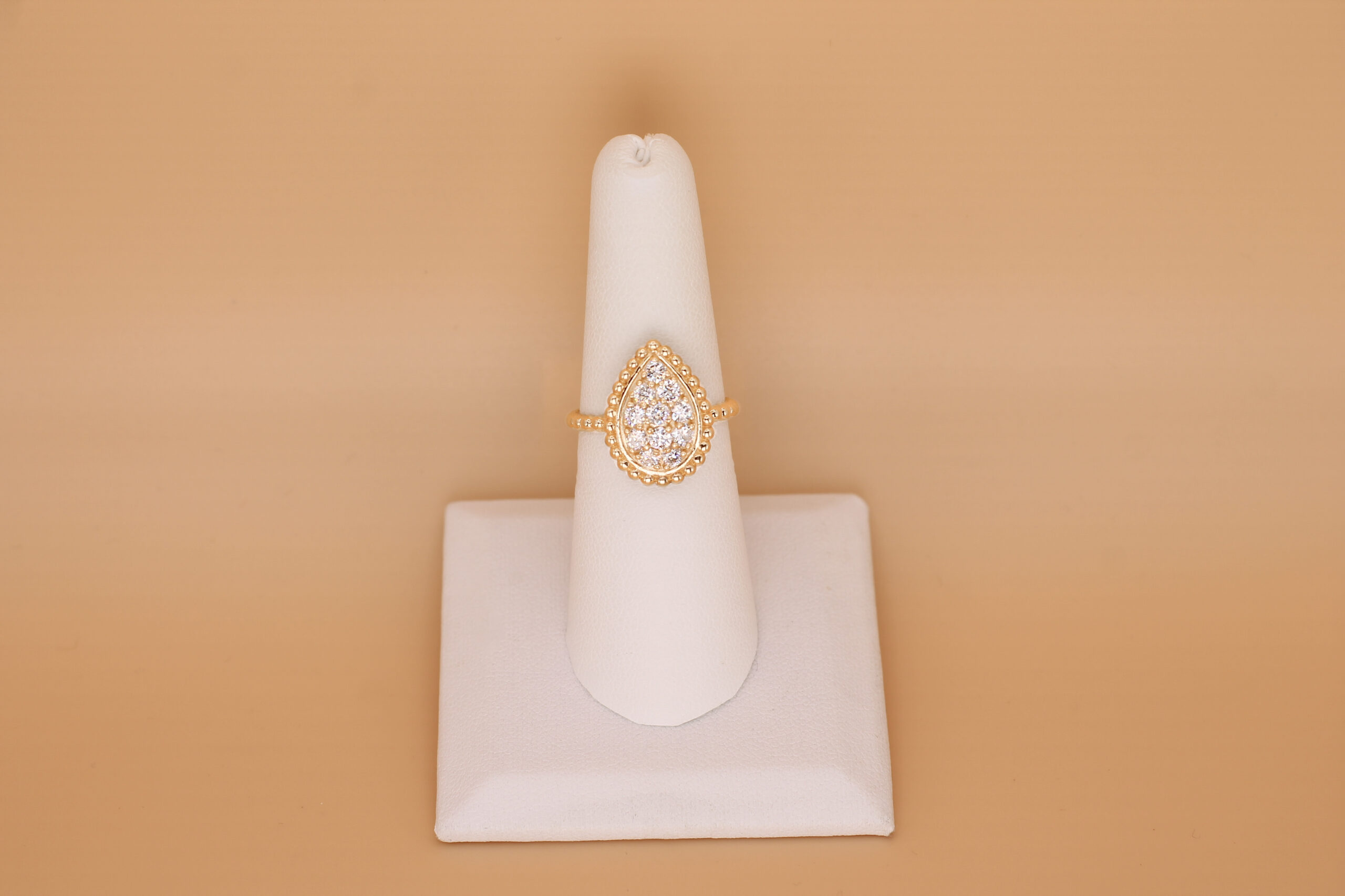 Pear Diamond Pave Ring